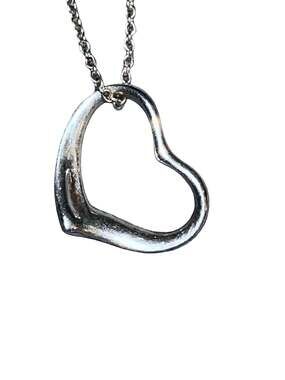 Tiffany & Co. Elsa Peretti Sterling Silver Open Heart Pendant Necklace